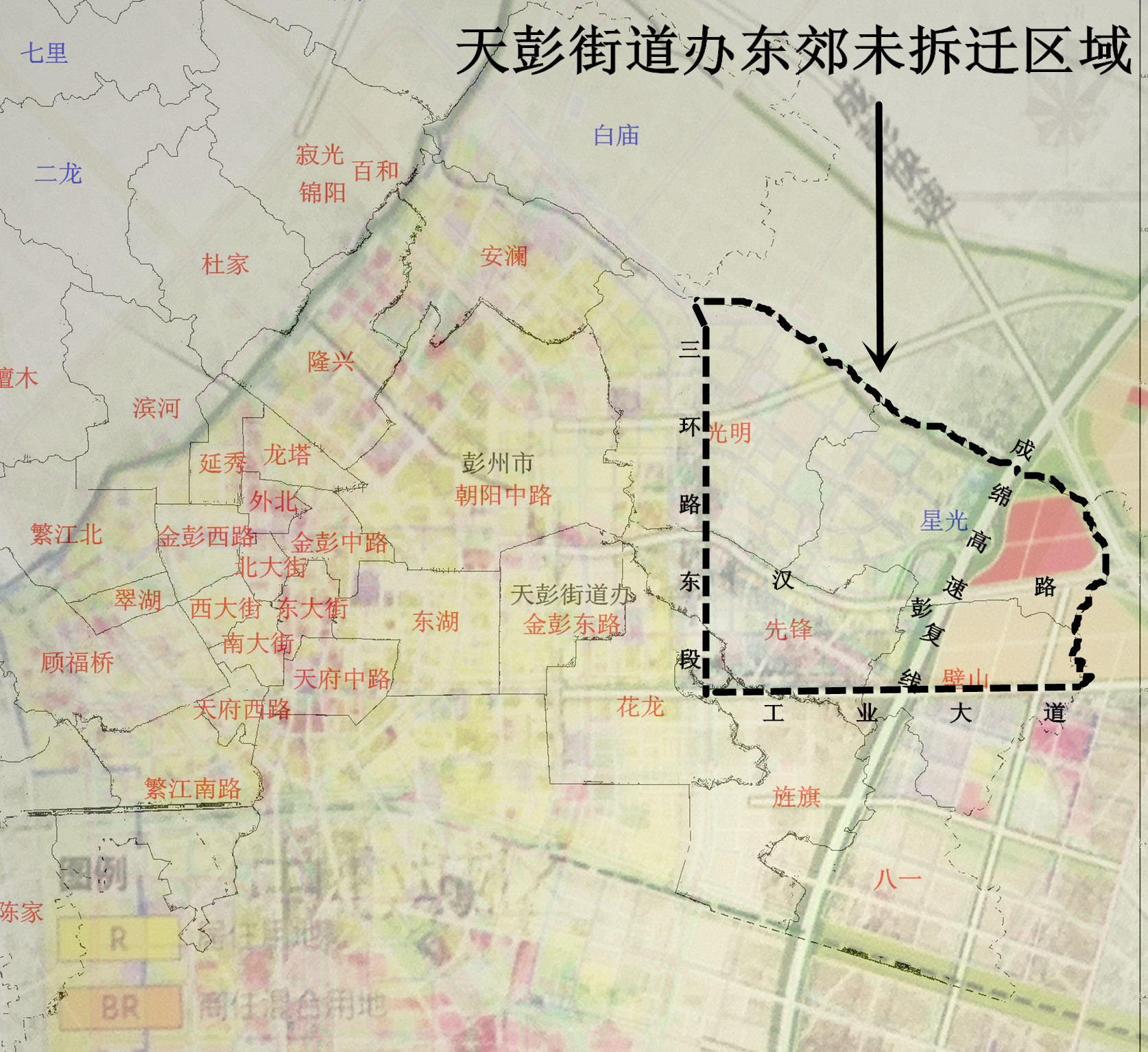 彭州市中心城区规划图图片